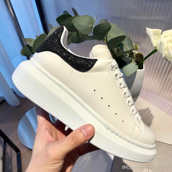 

women men quality designer shoes brand fashion luxury oversized trainers causal platform sole leather lace up les chaussures pour femmes, Black