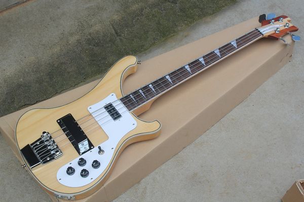 

4 strings rosewood fingerboard original body electric bass guitar with chrome hardware,white pickguard,offer customize