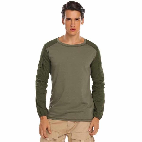 

мужчины tactical контраст цвета с длинным рукавом slim fit combat t-shirt, Black;blue