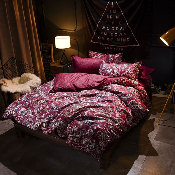 

luxury european palace bedding set soft duvet cover bed sheet pillowcases 3/4pcs