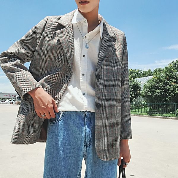 

casual big yard street fillet, neutral harbin lover suit, men's jacket men blazer masculino smart single breasted, White;black