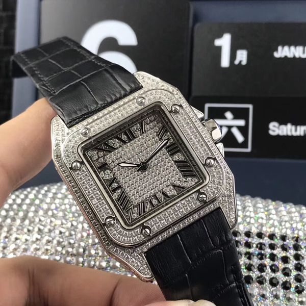 

2019the late t luxury high grade men fully automatic full drilling leather watchband watch 41mm