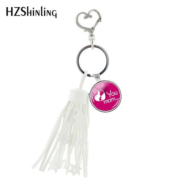 

2019 new i love you mom heart tassel keychain mother's day gifts tassel keyring glass handmade jewelry, Silver