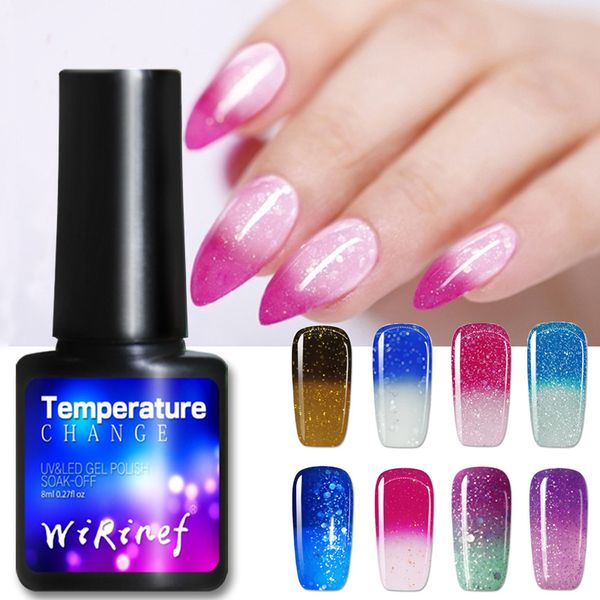 

8 ml thermal color changing nail polish uv nail gel polish shine shimmer manicure soak off varnish accessories
