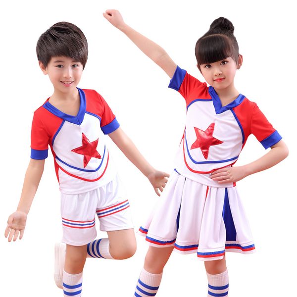 

children's cheerleading uniforms sports aerobics lala team group costumes children clothing performance clothing dress kids girl