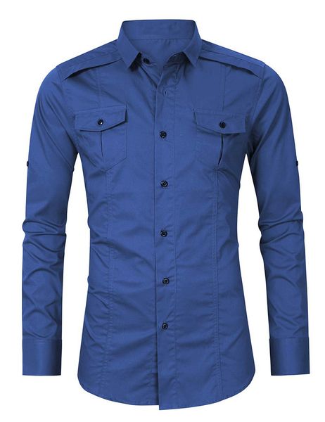 

весна чистый цвет мужской рубашки модельер воротник с лацканами мужские топы повседневная обшитая панелями мужская одежда с карманом, White;black