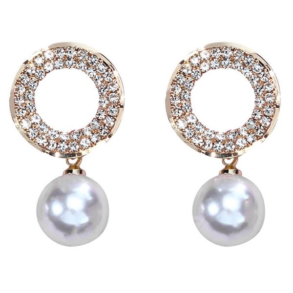 

new fashion jewelry elegant white pearl earrings round full of wedding party earrings for girls gift for woman, Silver