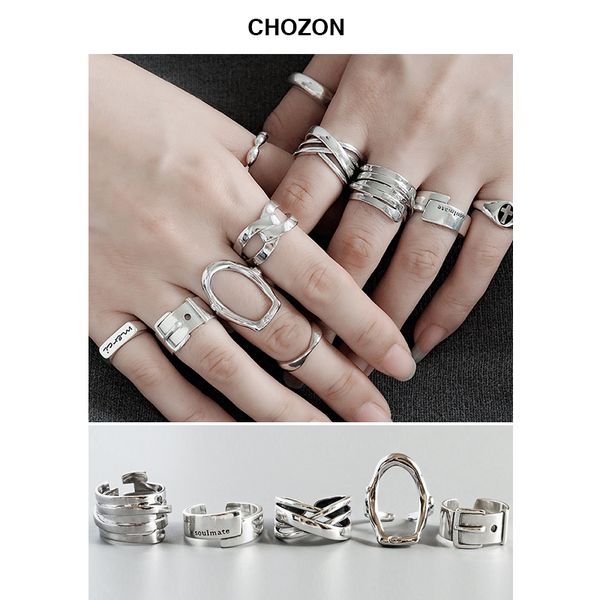 

s925 sterling silver index finger ring lady minimalism cool wind chain simple open ring korean jewelry, Golden;silver