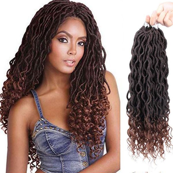 2019 Synthetic Braiding Hair Goddess Locs Faux Locs Curly Crochet