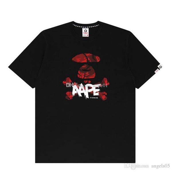 

aape fashion t shirt aape mens summer red camouflage ape head x-bone print short sleeve t shirt mens designer tee, White;black