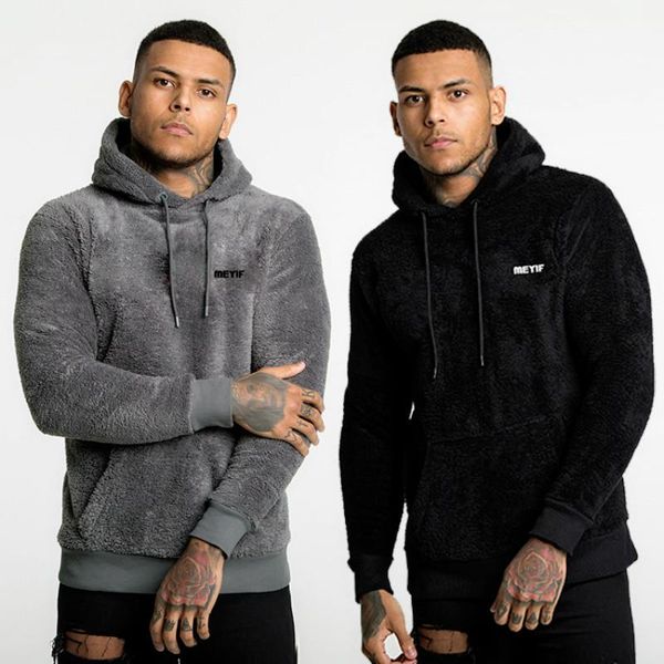 

мужские толстовки мода новых мужчины руно hoodie хлопок открытой тренировка толстовка мужчины теплый пуловер hoodie верхняя одежда, Black