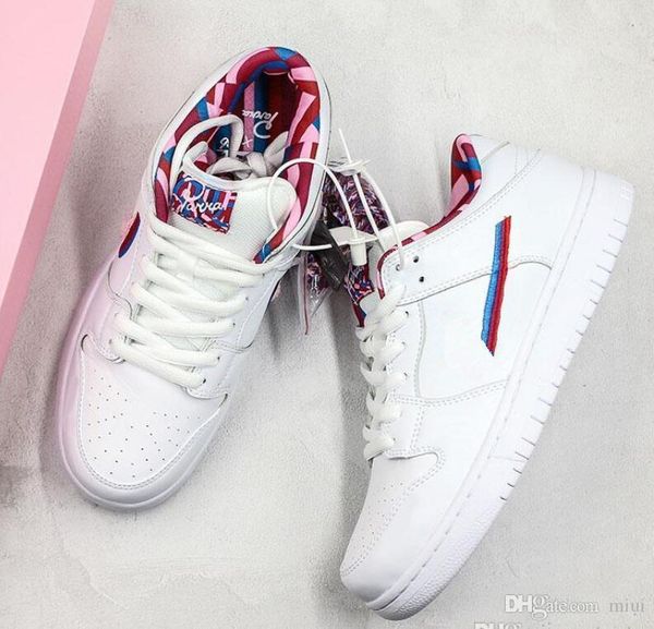 

graffiti parra sb dunk low casual skateboard shoes men women white blue red pgeon sneakers size 36-45 with box