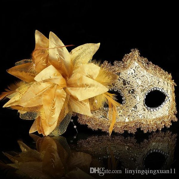 

боковой цветок хэллоуин маска сексуальный маскарад маски танцевальная вечеринка бар принцесса венеция маска высокого класса роза партия маск