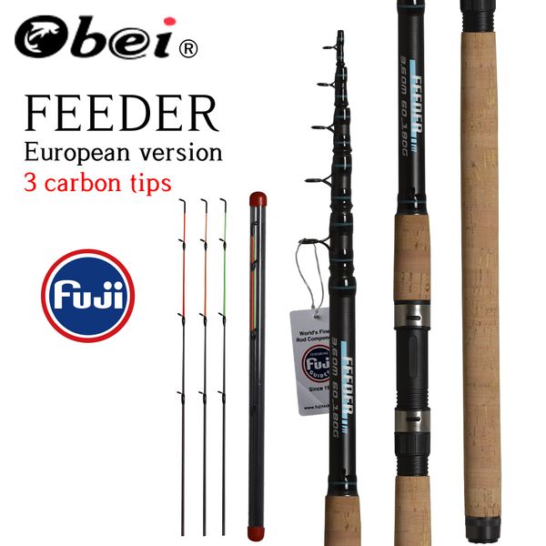 

obei feeder fishing rod spinning casting travel rod 3.3 3.6m vara de pesca carp feeder 60-180g pole