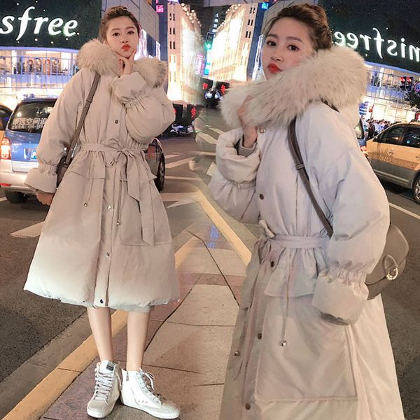

women winter 2019 coats fashion parka mujer new cotton suit student korean version of the long section warm winter jacket woman, Black