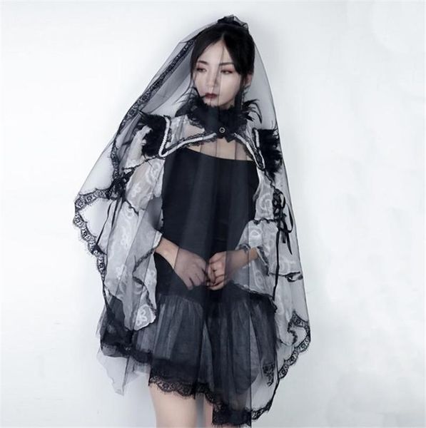 

womens cosplay lace veil halloween day wedding ladies costume accessories the bride veil costume accessories sweet, Silver