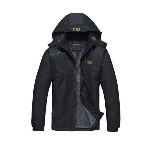 

winter hiking jacket men fleece inside thick thermal parka windproof waterproof windbreaker male outdoor mountaineering jacket, Blue;black