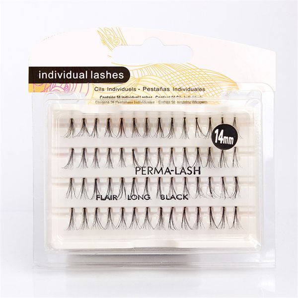 

56pcs human hair individual 10p cluster eyelash flair long black claw eyelash extensions natural individual lashes beauty tools