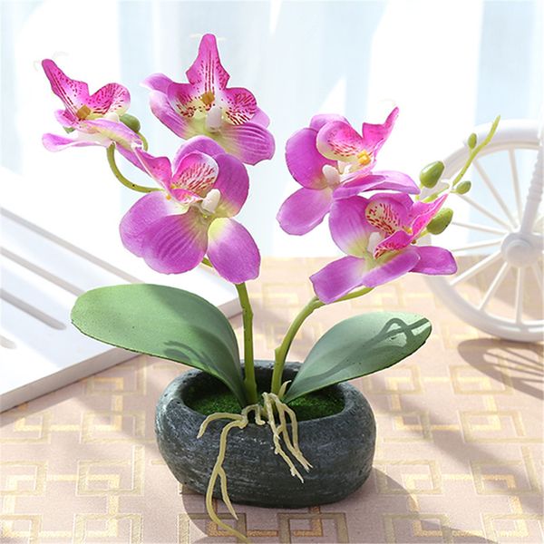 

artificial flower butterfly orchid potted garden wedding home decoration gift 1x