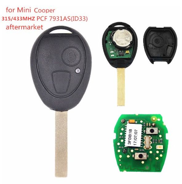 

for bmw smart car key 315/433mhz id73 chip uncut blade for bmw mini for cooper 2002 2003 2004 2005 r50 mg zt zr zs rover 75 car key