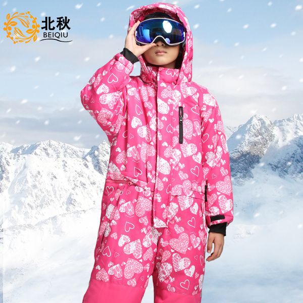 

ski supply warm waterproof breathable children's one-piece ski suit