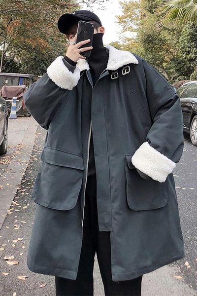 

men's winter men's fashion and women's lovers winter loose men, Black