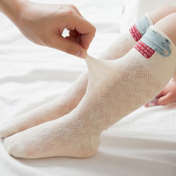

2019 spring summer newborn children's socks cotton mesh breathable thighhigh stocking spants overknee baby girl socks, Pink;yellow
