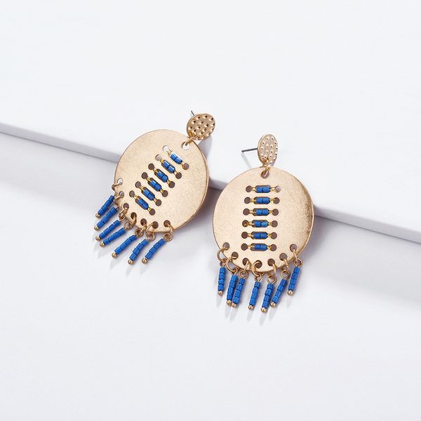 

qingdao earrings alloy geometry hollow out measly weave multi pendant colour woman fund earrings, Golden;silver