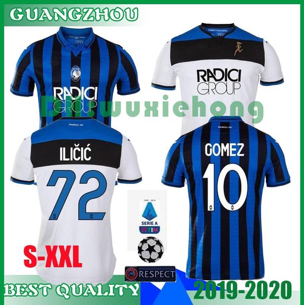 

2019 2020 atalanta b.c. home away soccer jersey .muriel ilicic gomez feule duvan de room pasalic custom 19 20 atalanta football shirt s-xxl, Black;yellow