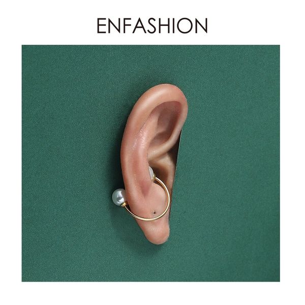 

enfashion pearl ear cuff clip on earrings for women gold color minimalist earcuff simple earings without piercing jewelry e1132, Silver