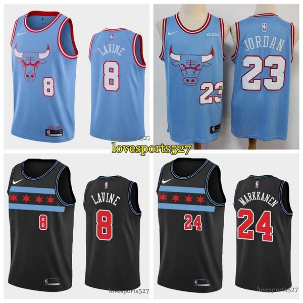 

men's chicago bulls jersey 23 michael jodan lavine 8 zach markkanen 24 lauri scottie city edition basketball jerseys, Black;red