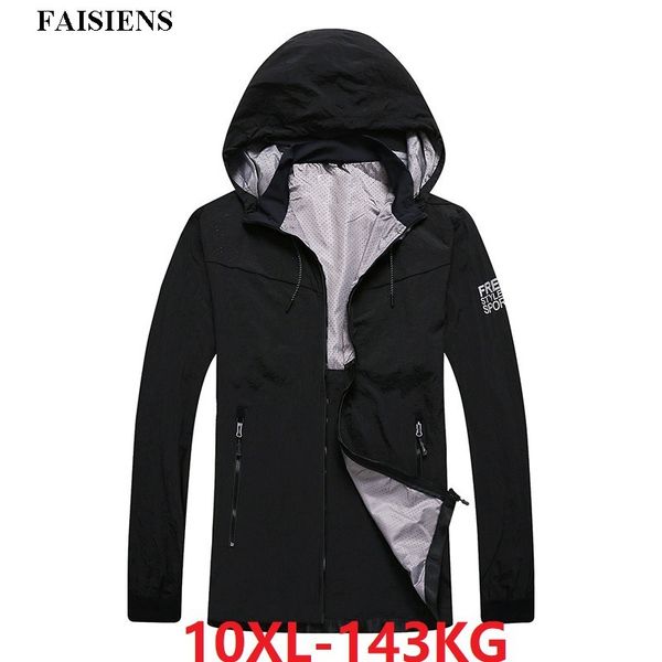 

faisiens hipster men plus large size big 5xl windbreaker pocket autumn jackets 8xl 9xl 10xl navy blue casual hooded trench coat, Tan;black