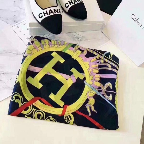 

высокое качество дизайнерский бренд шелковый головной платок для мужчин женщин весна лето дизайнер цветочный цветок sacrfs длинные шарфы с б, Blue;gray