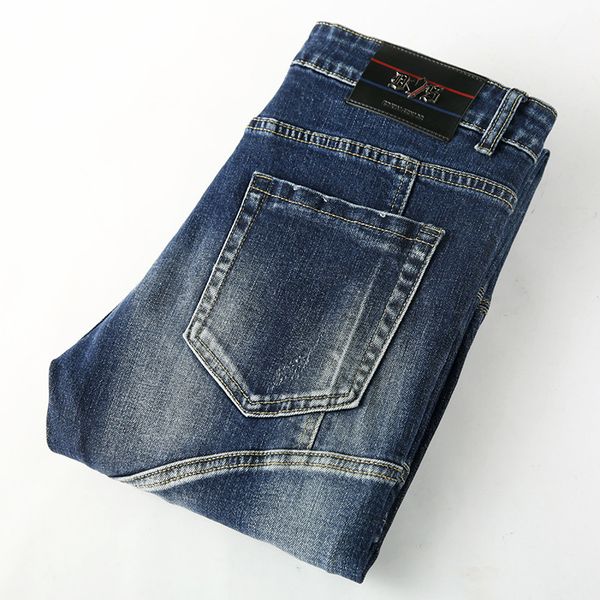 

mens designer big youth stretch slim jeans fashion, Blue