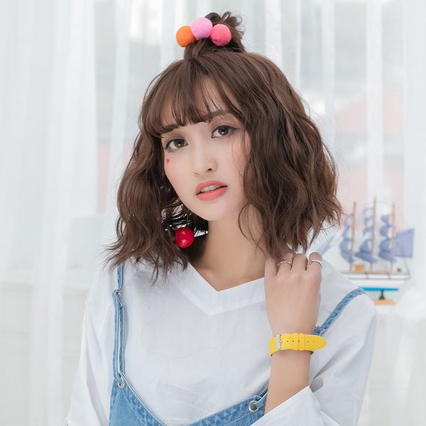 Daily 31cm Short Dark Brown Blonde Light Gray Curly Celebrity