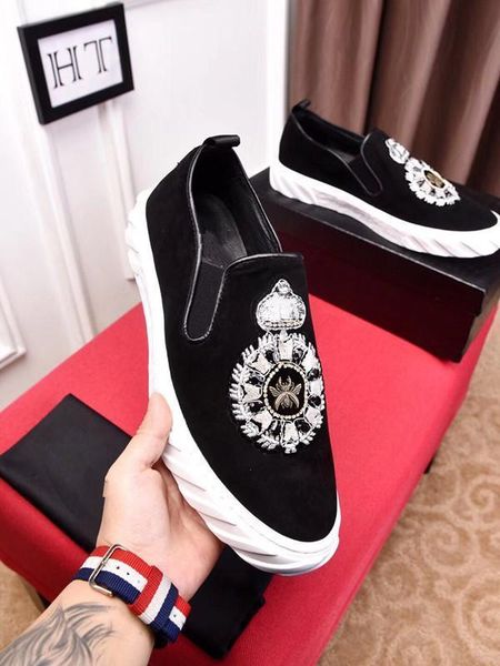 

brand fashion luxury designer shoes gold low cut leather flat designers men womens casual sneakers 38-44 ht pp 20 d05 01, Black