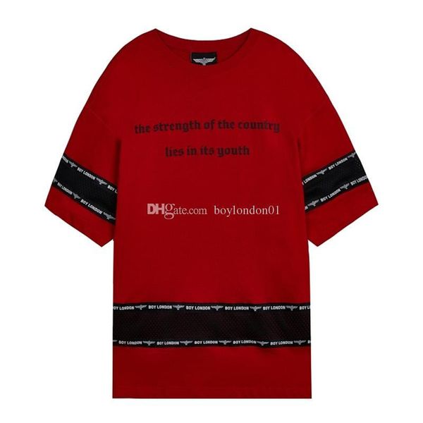 

19ss boy london mens designer t shirt fashion men women by short sleeves designer boy summer luxury couples tees red, White;black