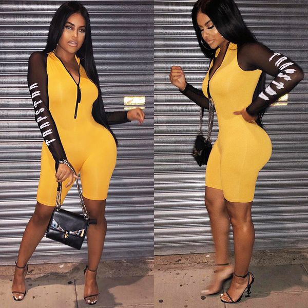 

mash patchwork fashion casual women jumpsuits long sleeve o neck zippers high waist skinny lady playsuits sport streetwear a7055, Black;white