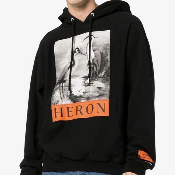 

18AW C / 0-MCO Joint Yellow Cordon Print Свитер Ретро High Street Хлопок Круглый Шея Терри Мужчины и Женщ