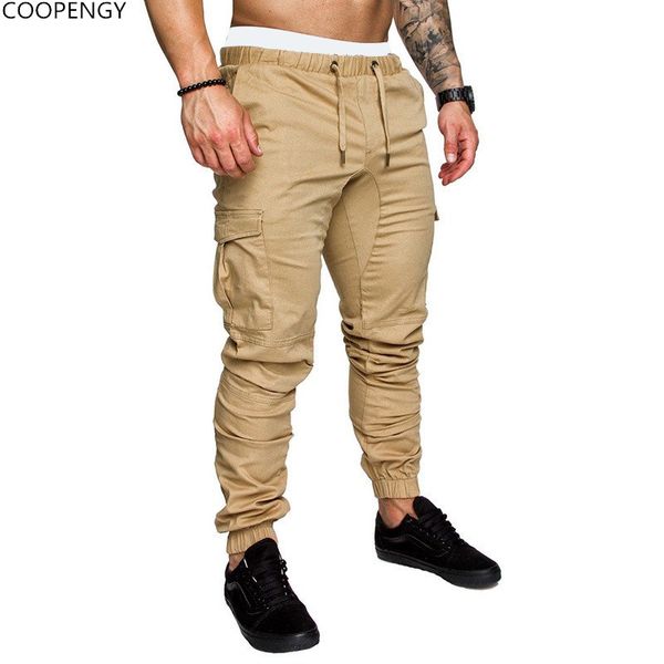 

brand men pants hip hop harem joggers pants 2018 fashion basic solid elastic waist trousers casual pockets mens sweatpants, Black