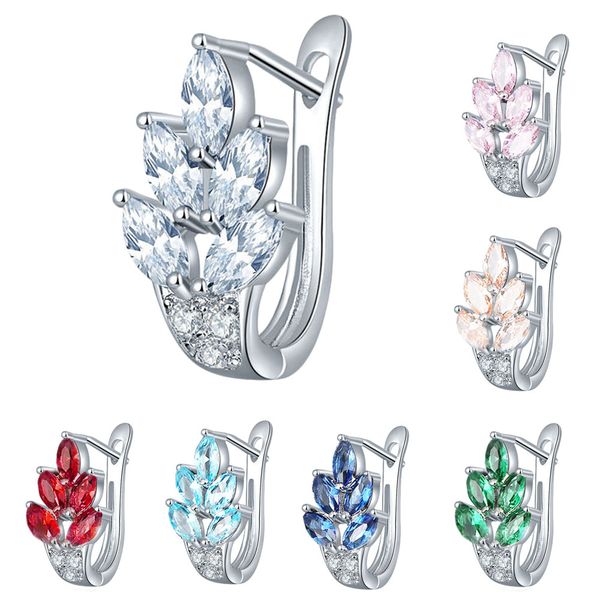 

1 pair simple personality wedding earrings trendy women crystal stud earrings sweet girls jewelry fashion jewelry accessories, Golden;silver