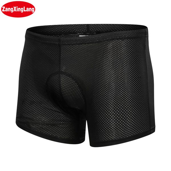 

zangxinglang men's cycling underwear bicycle mountain mtb shorts riding bike sport underwear shorts 5d padded ing, Black