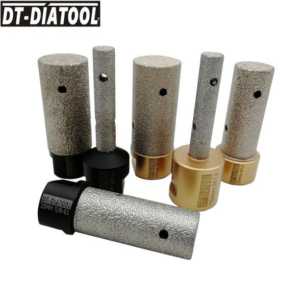 

dt-diatool 1pc dia 10/20/25mm vacuum brazed diamond finger bits with 5/8-11 or m14 thread milling bits for tile stone countertop