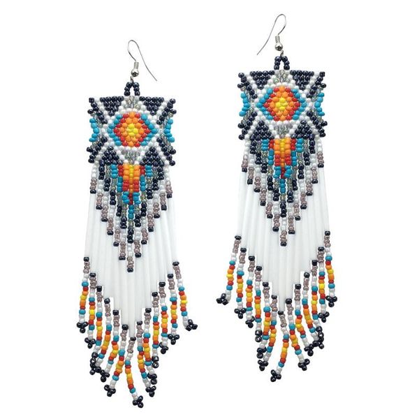 

fashion-bohemian handmade beaded long tassel earrings for women fashion jewelry multicolor beads statement earrings ethnic drop, Golden