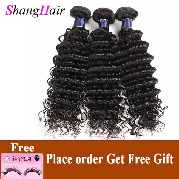 

factory price 9a peruvian virgin hair extensions deep wave human hair weaves bundles deep wave brazilian raw indian remy hair wefts, Black