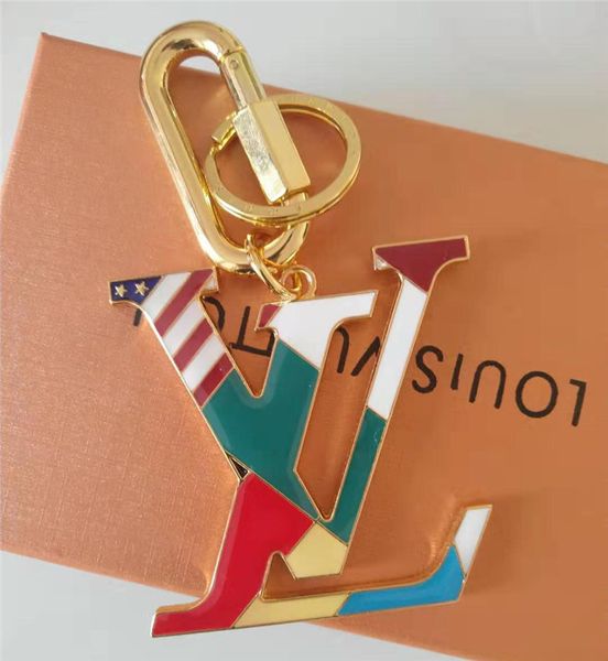 

high qualtiy stainless steel keychain key chain & key ring holder brand key chain designer men womens car bag keychain with box mei9a, Silver