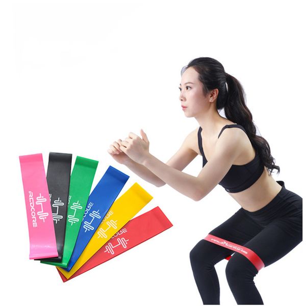 

5 colors yoga resistance rubber bands indoor outdoor fitness equipment 0.35mm-1.1mm pilates sport training workout elastic bands