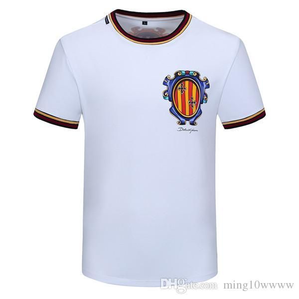 

2020 summer fashion t-shirt the latest men's advanced printing, fabrics, fashion fashion small round collar t-shirt.b5, White;black