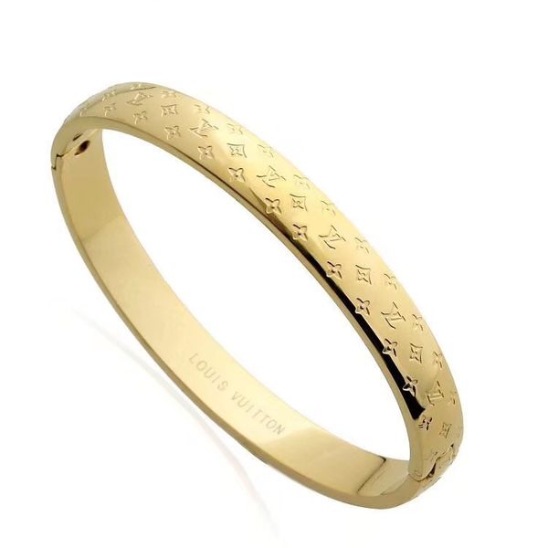 

fashion luxury s designer s carving letter bracelet woman and men golden hard bracelet y1 louis vuitton s jewelry, Black