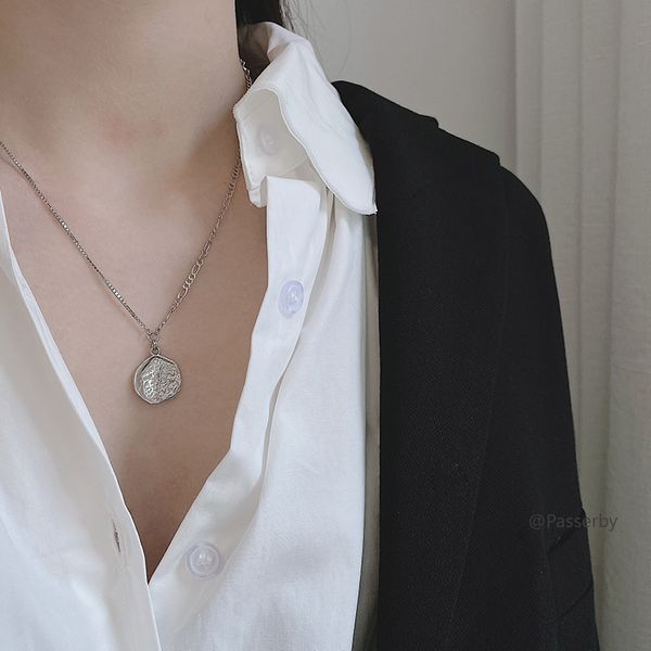 

passerby 925 sterling silver necklace wave shaped irregular personality pendant clavicle chain necklace fashionable stylish new